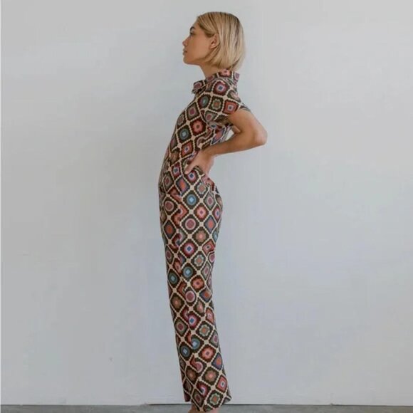 Noble Utility Suit - Jumpsuit in Cross Stitch Print - Picture 6 of 6